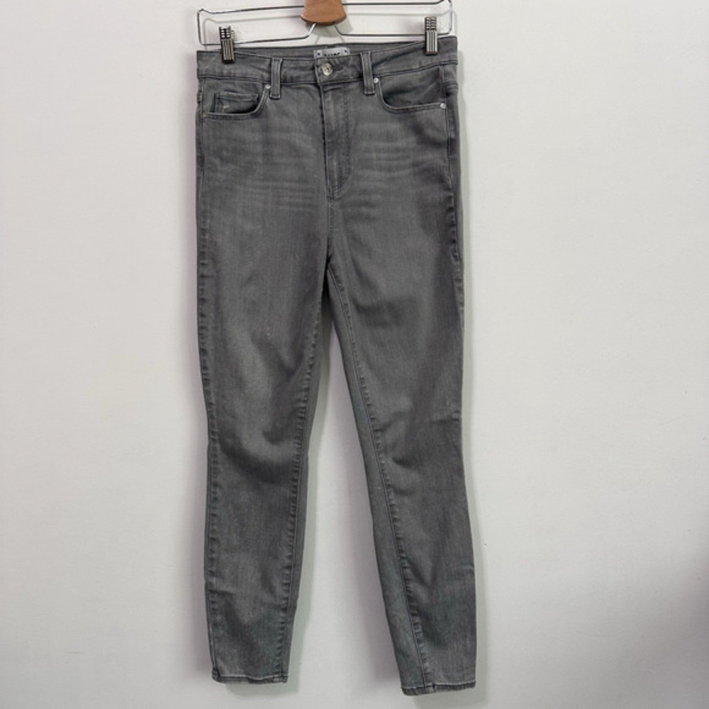 Paige Jeans 29 Margot Ankle High Rise Stormy Distressed Gray Casual Skinny Pants